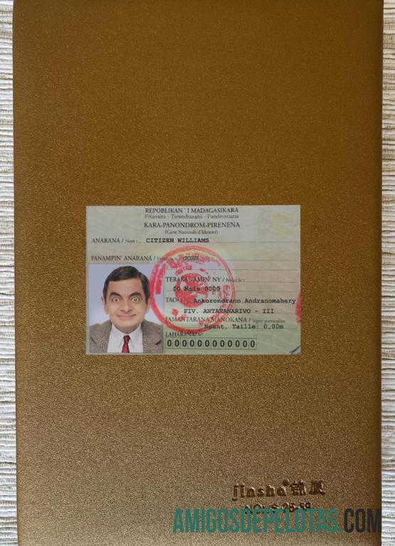 Madagascar ID Card olhar de foto frente modelo